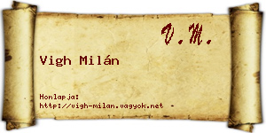 Vigh Milán névjegykártya
