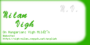 milan vigh business card